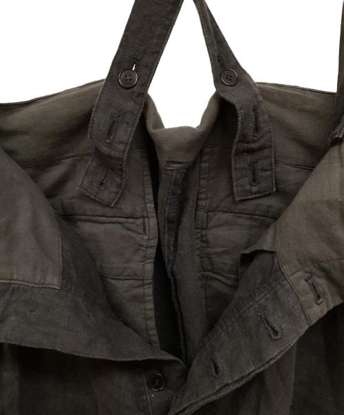 nestrobe confect（ネストローブ コンフェクト）nestrobe confect (ネストローブ コンフェクト) ブラックリネンキャンバス サスペンダーパンツ グレー サイズ:SIZE 4の古着・服飾アイテム