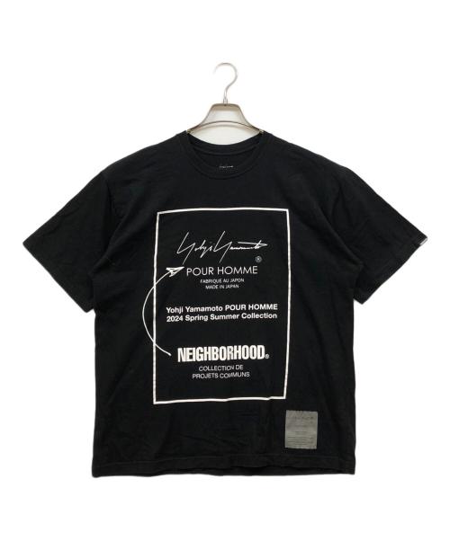 YOHJI YAMAMOTO（ヨウジヤマモト）YOHJI YAMAMOTO (ヨウジヤマモト) NEIGHBORHOOD (ネイバーフッド) コラボTシャツ ブラック サイズ:Lの古着・服飾アイテム