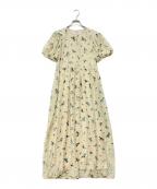 CLANEクラネ）の古着「FLOWER OPAL PUFF ONEPIECE」｜アイボリー