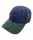 Ameri×New Eraアメリ×ニューエラ）の古着「ACID WASH VINTAGE LIKE CAP」｜ネイビー×グリーン