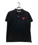 PLAY COMME des GARCONSプレイコムデギャルソン）の古着「赤エンブレムポロシャツ」｜ブラック