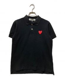 PLAY COMME des GARCONS（プレイコムデギャルソン）の古着「赤エンブレムポロシャツ」｜ブラック