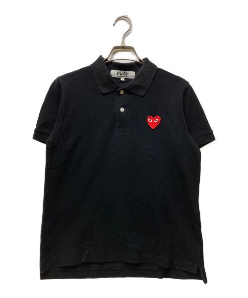 PLAY COMME des GARCONS（プレイコムデギャルソン）PLAY COMME des GARCONS (プレイコムデギャルソン) 赤エンブレムポロシャツ ブラック サイズ:Lの古着・服飾アイテム