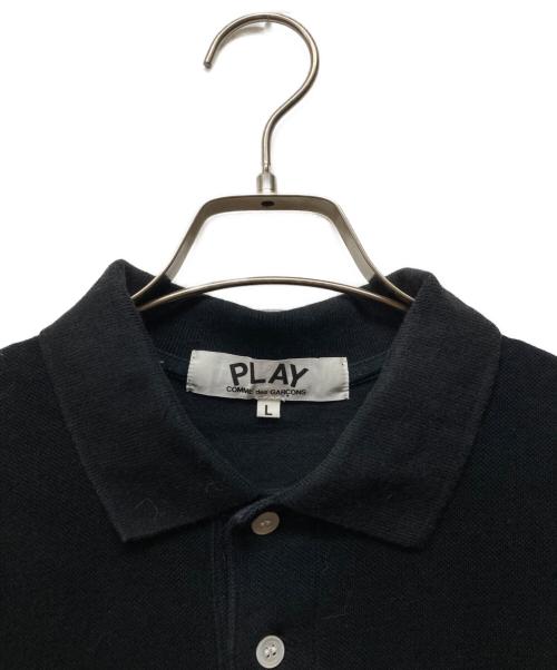 PLAY COMME des GARCONS（プレイコムデギャルソン）PLAY COMME des GARCONS (プレイコムデギャルソン) 赤エンブレムポロシャツ ブラック サイズ:Lの古着・服飾アイテム