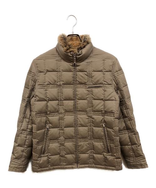 BURBERRY BLACK LABEL（バーバリーブラックレーベル）BURBERRY BLACK LABEL (バーバリーブラックレーベル) ラビットファー裏ノバチェックダウンジャケット ベージュ サイズ:Mの古着・服飾アイテム