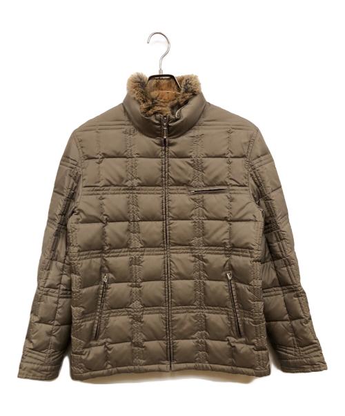 BURBERRY BLACK LABEL（バーバリーブラックレーベル）BURBERRY BLACK LABEL (バーバリーブラックレーベル) ラビットファー裏ノバチェックダウンジャケット ベージュ サイズ:Mの古着・服飾アイテム