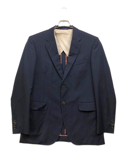 Paul Smith London（ポールスミスロンドン）Paul Smith London (ポールスミスロンドン) CANONICO SUPER110'S WOOL ファブリック 花柄裏地セットアップ ネイビー サイズ:SIZE 94-80-175の古着・服飾アイテム