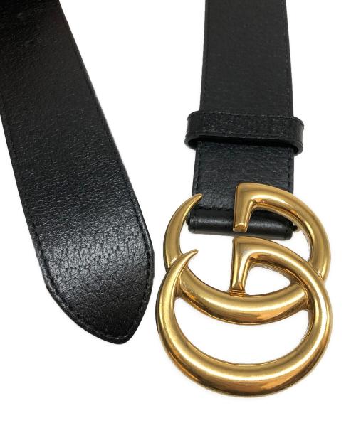 GUCCI（グッチ）GUCCI (グッチ) GGロゴバックルベルト ゴールド×ブラックの古着・服飾アイテム