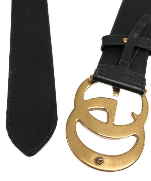 GUCCI（グッチ）GUCCI (グッチ) GGロゴバックルベルト ゴールド×ブラックの古着・服飾アイテム
