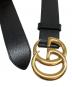 GUCCI (グッチ) GGロゴバックルベルト ゴールド×ブラック：25000円