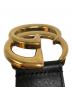 中古・古着 GUCCI (グッチ) GGロゴバックルベルト ゴールド×ブラック：25000円