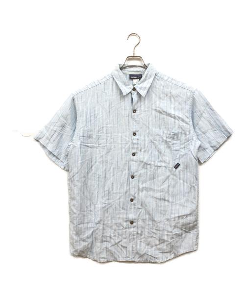 Patagonia（パタゴニア）Patagonia (パタゴニア) ストライプヘンプシャツシャツ ブルー サイズ:Mの古着・服飾アイテム