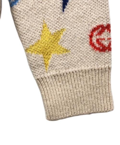 GUCCI（グッチ）GUCCI (グッチ) Star Full Print Round Neck Wool Sweater ベージュ サイズ:XS 未使用品の古着・服飾アイテム
