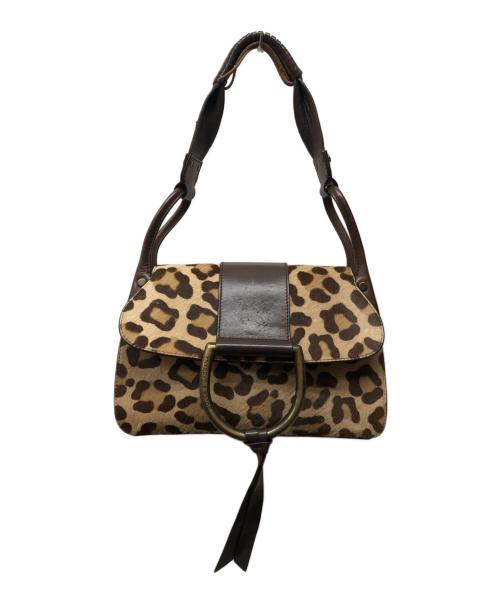 DOLCE & GABBANA（ドルチェ＆ガッバーナ）DOLCE & GABBANA (ドルチェ＆ガッバーナ) レオパード ハラコハンドバッグ ブラウンの古着・服飾アイテム