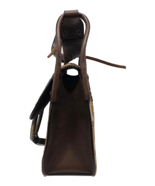 DOLCE & GABBANA（ドルチェ＆ガッバーナ）DOLCE & GABBANA (ドルチェ＆ガッバーナ) レオパード ハラコハンドバッグ ブラウンの古着・服飾アイテム