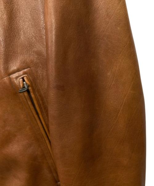 BOSS HUGO BOSS（ボス ヒューゴボス）BOSS HUGO BOSS (ボス ヒューゴボス) JEROME レザースポーツジャケット ブラウン サイズ:50の古着・服飾アイテム