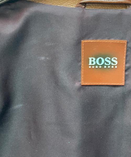 BOSS HUGO BOSS（ボス ヒューゴボス）BOSS HUGO BOSS (ボス ヒューゴボス) JEROME レザースポーツジャケット ブラウン サイズ:50の古着・服飾アイテム