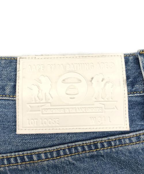 Aape BY A BATHING APE（エーエイプ バイ アベイシングエイプ）Aape BY A BATHING APE (エーエイプ バイ アベイシングエイプ) LOOSE ワッペンカスタムデニムショーツ インディゴ サイズ:W34の古着・服飾アイテム