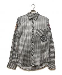 Ed Hardy（エド ハーディー）の古着「チェックシャツ」｜グレー