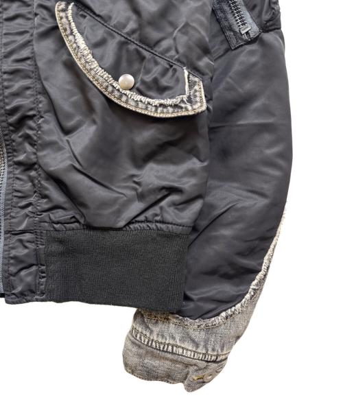 AVIREX（アヴィレックス）AVIREX (アヴィレックス) デニム切替フライトジャケット ブラック サイズ:Mの古着・服飾アイテム