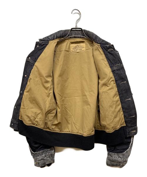 AVIREX（アヴィレックス）AVIREX (アヴィレックス) デニム切替フライトジャケット ブラック サイズ:Mの古着・服飾アイテム