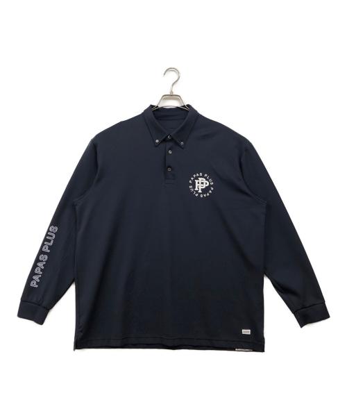 PAPAS PLUS GOLF（パパスプラスゴルフ）PAPAS PLUS GOLF (パパスプラスゴルフ) ポロシャツ ネイビー サイズ:LLの古着・服飾アイテム