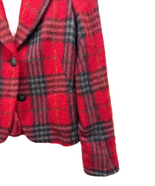 MaxMara（マックスマーラ）MaxMara (マックスマーラ) モヘヤ混ウールテーラードジャケット レッド サイズ:38の古着・服飾アイテム