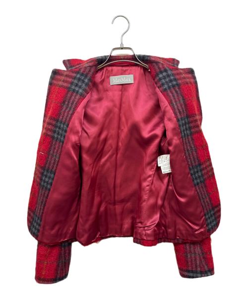 MaxMara（マックスマーラ）MaxMara (マックスマーラ) モヘヤ混ウールテーラードジャケット レッド サイズ:38の古着・服飾アイテム