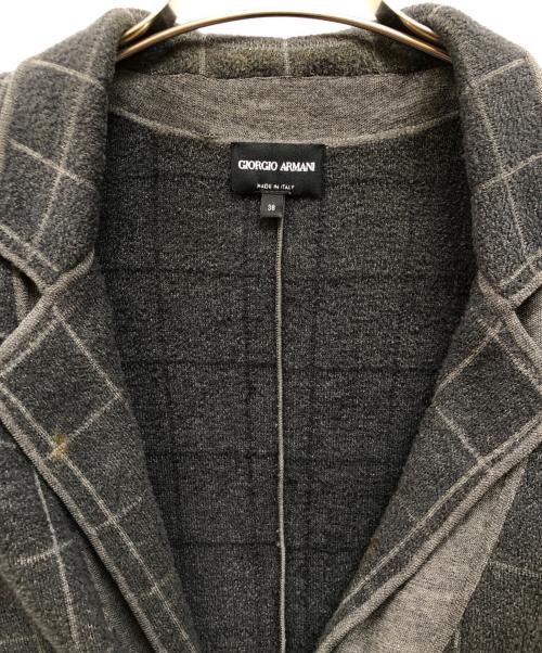GIORGIO ARMANI（ジョルジョアルマーニ）GIORGIO ARMANI (ジョルジョアルマーニ) ニットテーラードジャケット グレー サイズ:SIZE 38の古着・服飾アイテム
