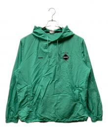 F.C.R.B.（エフシーレアルブリストル）の古着「LOGO APPLIQUE PULLOVER HOODED ANORAK」｜グリーン