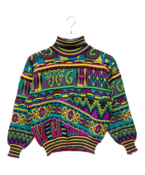 ficce YOSHIYUKI KONISHI（フィッチェ ヨシユキ コニシ）ficce YOSHIYUKI KONISHI (フィッチェ ヨシユキ コニシ) サイケデリック タートルネックニット マルチカラー サイズ:記載なしの古着・服飾アイテム