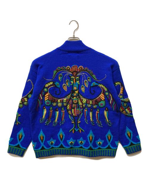 ficce YOSHIYUKI KONISH（フィッチェ ヨシユキ コニシ）ficce YOSHIYUKI KONISH (フィッチェ ヨシユキ コニシ) HAND KNIT クジャクニット ブルー サイズ:記載なしの古着・服飾アイテム