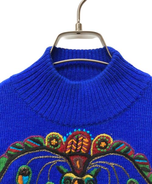 ficce YOSHIYUKI KONISH（フィッチェ ヨシユキ コニシ）ficce YOSHIYUKI KONISH (フィッチェ ヨシユキ コニシ) HAND KNIT クジャクニット ブルー サイズ:記載なしの古着・服飾アイテム