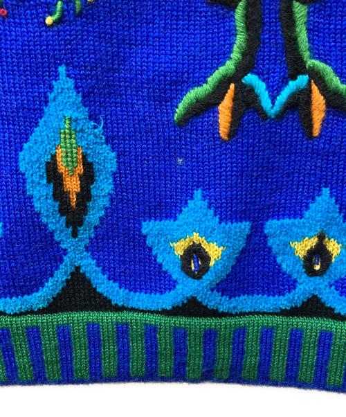 ficce YOSHIYUKI KONISH（フィッチェ ヨシユキ コニシ）ficce YOSHIYUKI KONISH (フィッチェ ヨシユキ コニシ) HAND KNIT クジャクニット ブルー サイズ:記載なしの古着・服飾アイテム
