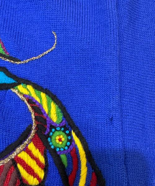 ficce YOSHIYUKI KONISH（フィッチェ ヨシユキ コニシ）ficce YOSHIYUKI KONISH (フィッチェ ヨシユキ コニシ) HAND KNIT クジャクニット ブルー サイズ:記載なしの古着・服飾アイテム