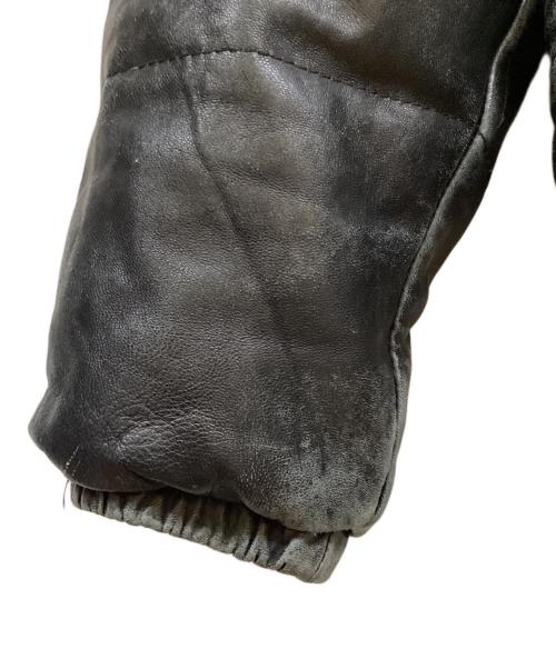 Schott（ショット）Schott (ショット) レザーダウンジャケット ブラック サイズ:36の古着・服飾アイテム