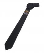 GUCCIグッチ）の古着「タイガーアンダーノットシルクタイ ネクタイ」｜ブラック