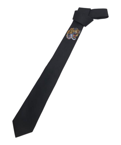 GUCCI（グッチ）GUCCI (グッチ) タイガーアンダーノットシルクタイ ネクタイ ブラック サイズ:148ｃｍの古着・服飾アイテム