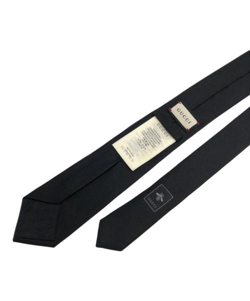 GUCCI（グッチ）GUCCI (グッチ) タイガーアンダーノットシルクタイ ネクタイ ブラック サイズ:148ｃｍの古着・服飾アイテム