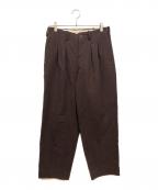 Gorschゴーシュ）の古着「HERRINGBONE TWO TUCK TROUSERSヘリンボーンツータックトラウザー」｜ブラウン