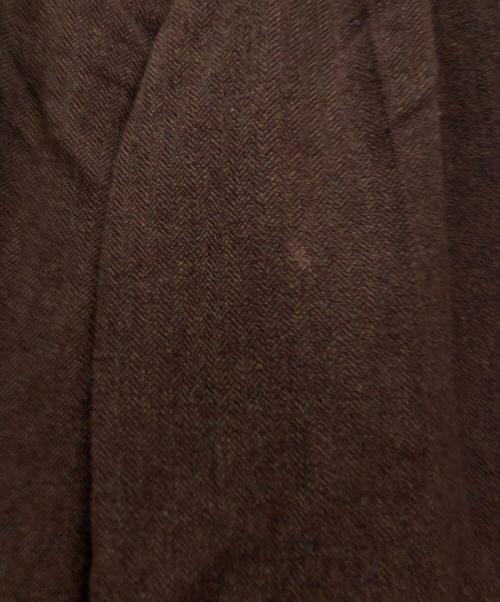Gorsch（ゴーシュ）Gorsch (ゴーシュ) HERRINGBONE TWO TUCK TROUSERSヘリンボーンツータックトラウザー ブラウン サイズ:82の古着・服飾アイテム