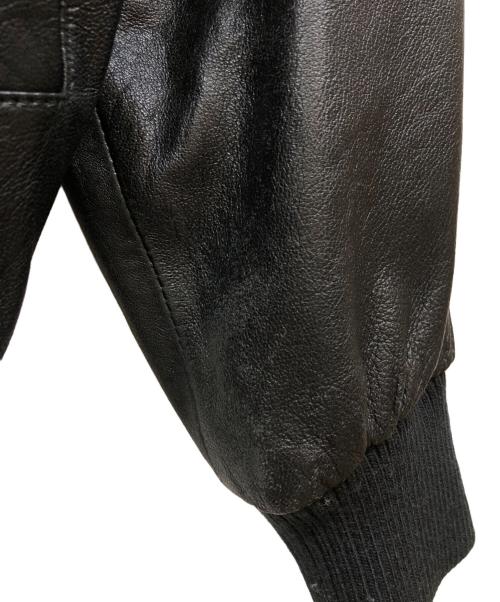 HELLO KITTY（ハローキティ）HELLO KITTY (ハローキティ) 刺繍レザージャケット ブラック サイズ:XLの古着・服飾アイテム