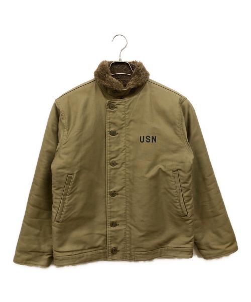 HOUSTON（ヒューストン）HOUSTON (ヒューストン) デッキジャケット カーキ サイズ:36の古着・服飾アイテム