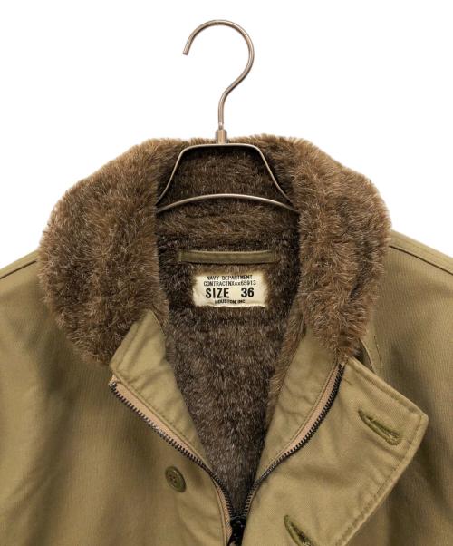 HOUSTON（ヒューストン）HOUSTON (ヒューストン) デッキジャケット カーキ サイズ:36の古着・服飾アイテム