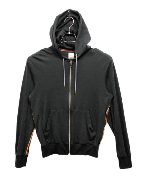 PAUL SMITH（ポールスミス）Paul Smith (ポールスミス) アーティストストライプテープウールパーカー ブラック サイズ:Mの古着・服飾アイテム