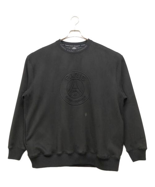 Paris Saint-Germain（パリサンジェルマン）Paris Saint-Germain (パリサンジェルマン) フェイクスウェード クルーネックスウェット ブラック サイズ:Lの古着・服飾アイテム