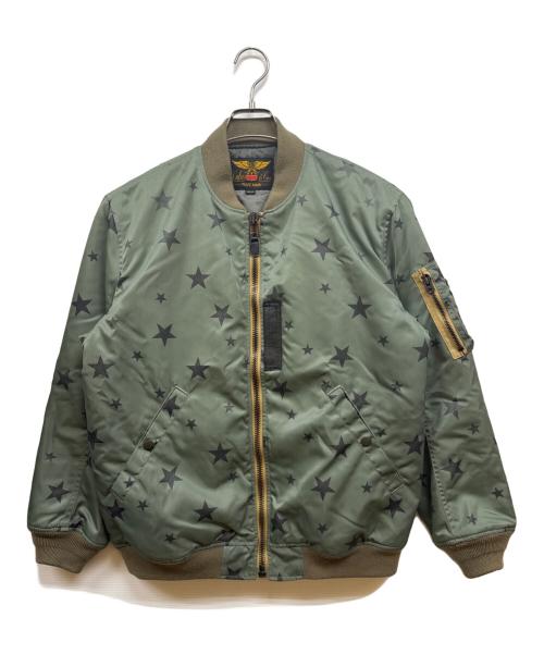 CALEE（キャリー）CALEE (キャリー) Allover star pattern MA-1 オリーブ サイズ:Mの古着・服飾アイテム