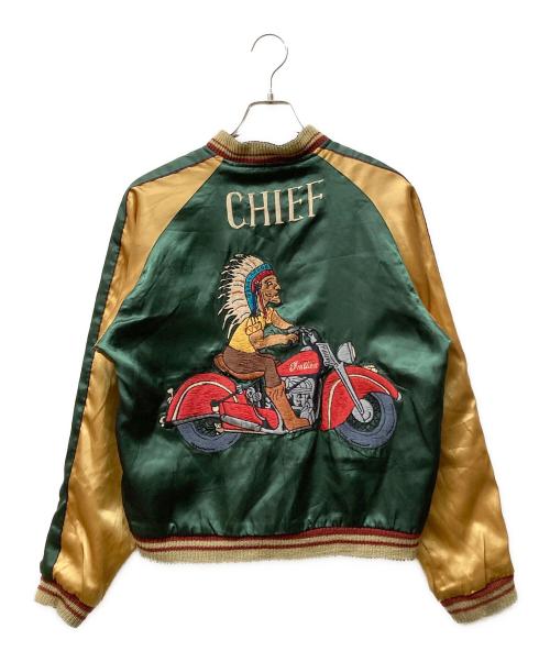 TAILOR東洋（テーラートウヨウ）tailor東洋 (テーラートウヨウ) 舞妓×CHIEFリバーシブルサテンスカジャン グリーン サイズ:Mの古着・服飾アイテム