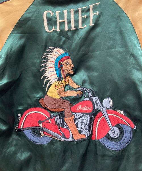 TAILOR東洋（テーラートウヨウ）tailor東洋 (テーラートウヨウ) 舞妓×CHIEFリバーシブルサテンスカジャン グリーン サイズ:Mの古着・服飾アイテム