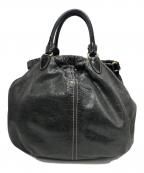 MIU MIUミュウミュウ）の古着「シャーリングレザートートバッグ」｜ブラック